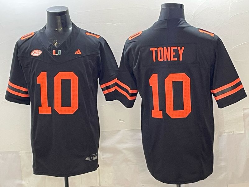 Men 2026 Miami Hurricanes #10 Toney Black 3th generations Limited NCAA Jersey 01